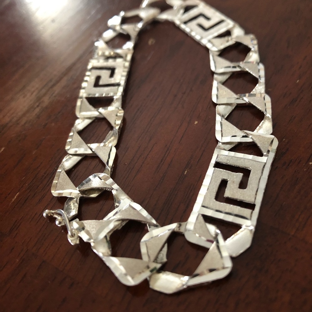 Versace design diamond cut bracelet 925 sterling silver